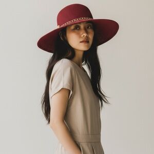 Floppy Hat Burgundy Adjustable Size